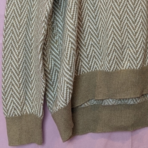 Perry Ellis Tan and White 1/4 Zip Pullover Jacket size 2XL Tall - Picture 3 of 7